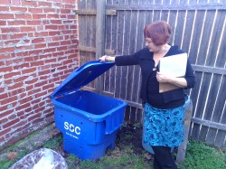 Co-owner of Urban Eats Café, Caya Aufiero, makes sure her restaurant's waste ends up in the right bin